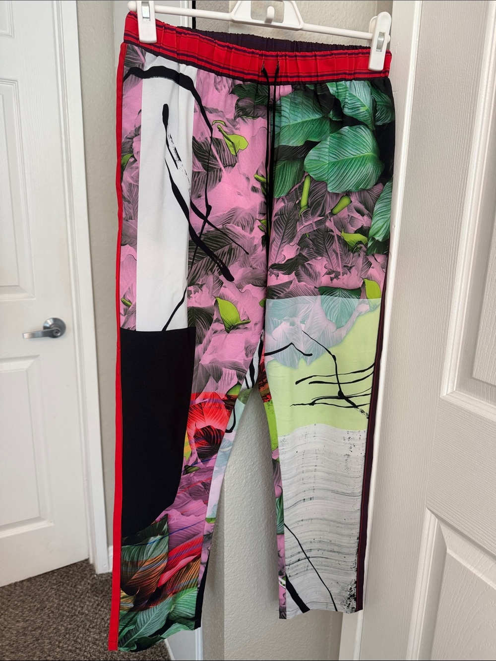 Clover Canyon Pink & Green Botanical Track Joggers